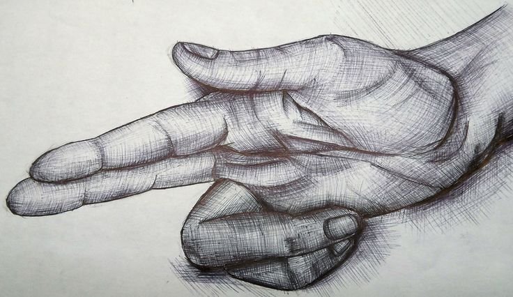 Кисть руки штриховка