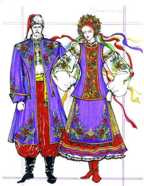 Эскиз украинского костюма