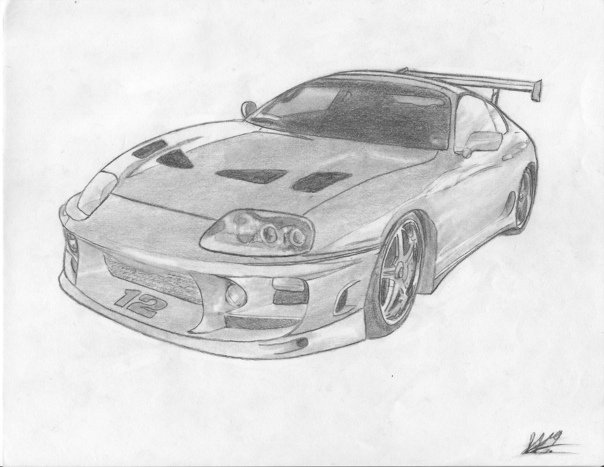 Тойота Супра рисунок легкий