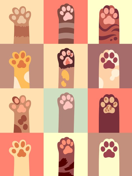 Кошачья лапа вектор