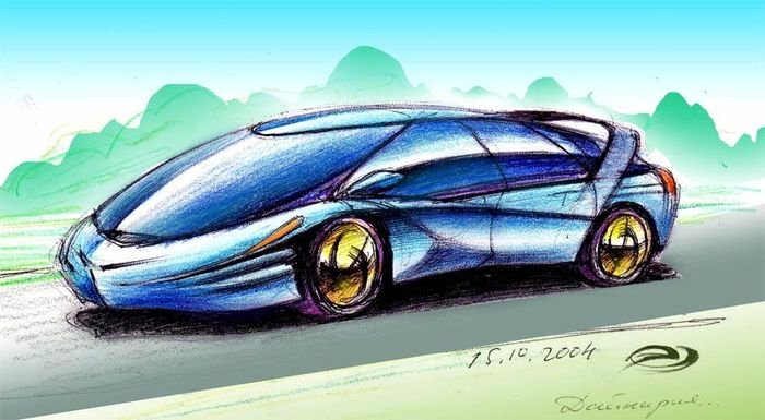 Современный автомобиль рисунок 1 класс