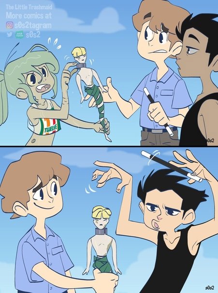 The little trashmaid Ricky and Spencer