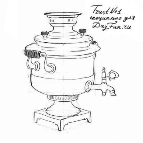 Тульский самовар рисовать