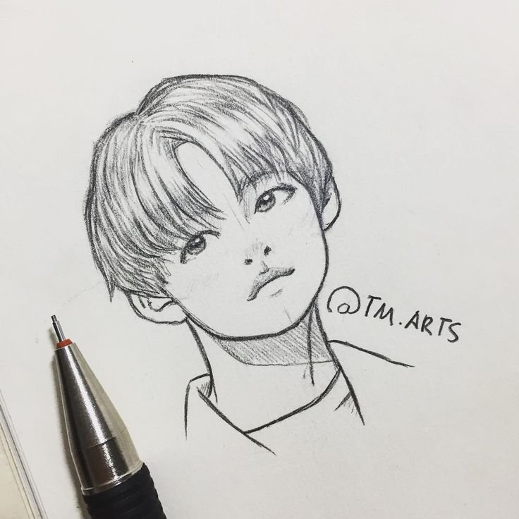 BTS карандашом Тэхен легкие