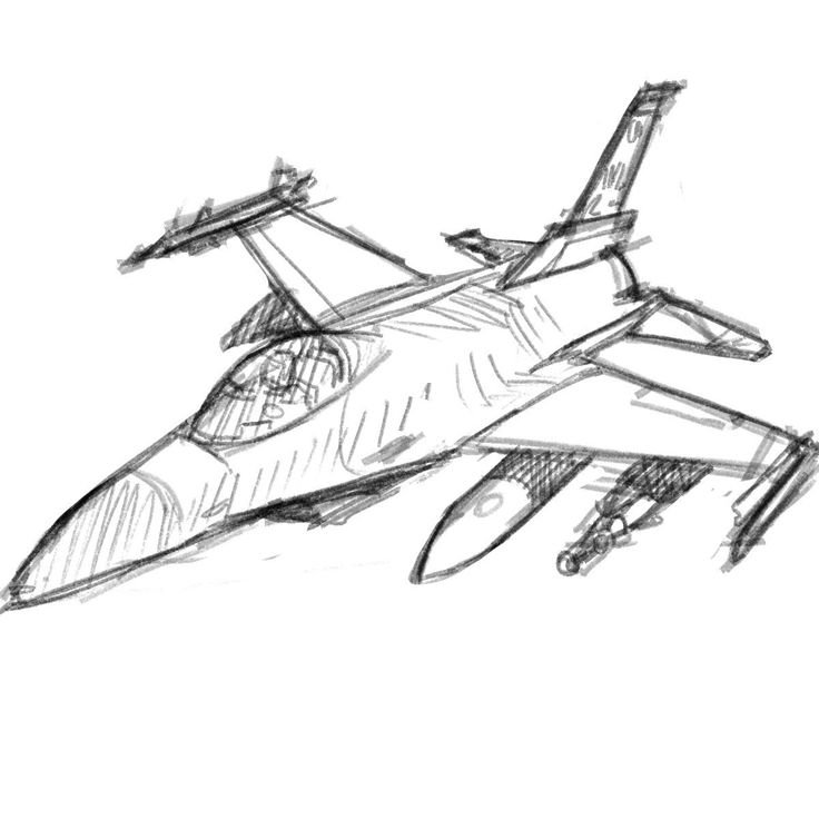 Истребитель рисунок карандашом