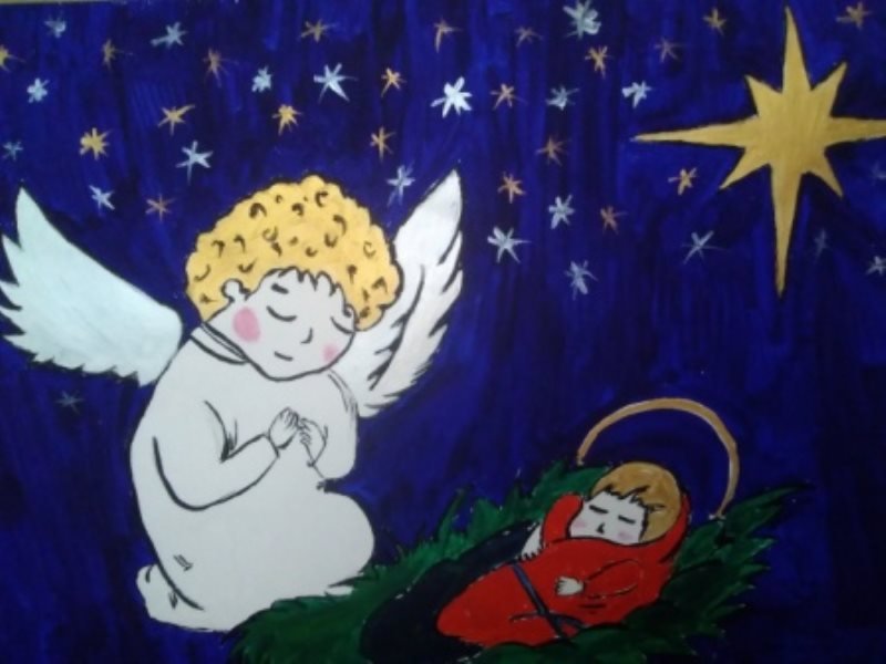 Рисунок на тему Рождество
