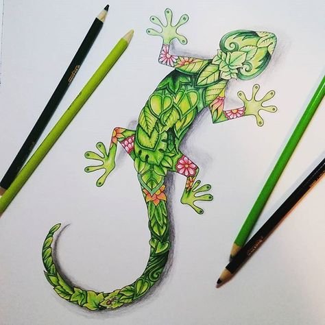 Ящерица рисунок
