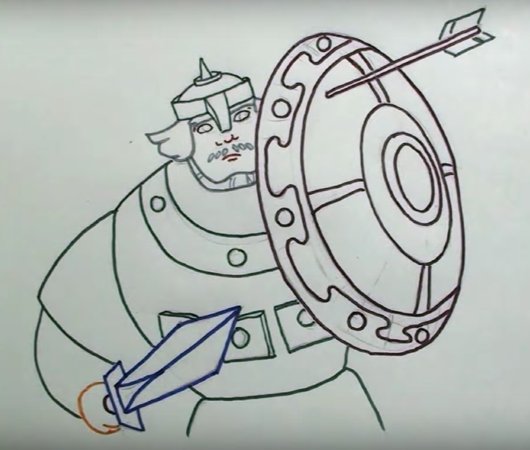 Богатырь рисунок карандашом