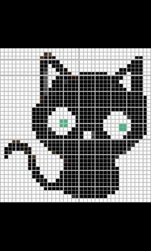 Рисунки по клеточкам кот