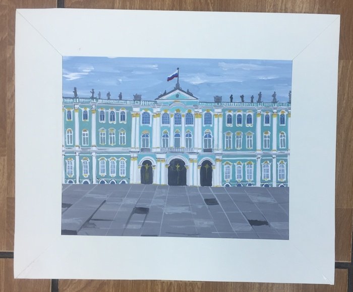 Рисунок зимнего дворца в Петербурге