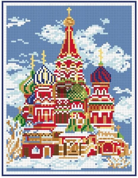 Вышивка крестом собор Василия Блаженного