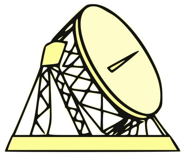 Радиотелескоп на прозрачном фоне