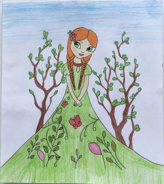 Красавица Весна рисунок