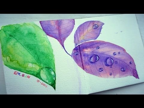 Капли воды акварелью
