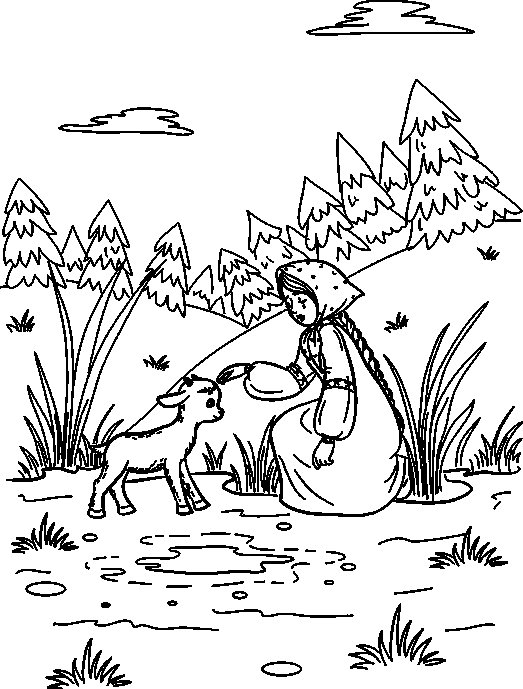 Детские рисунки к сказке сестрица Аленушка и братец Иванушка 3 класс