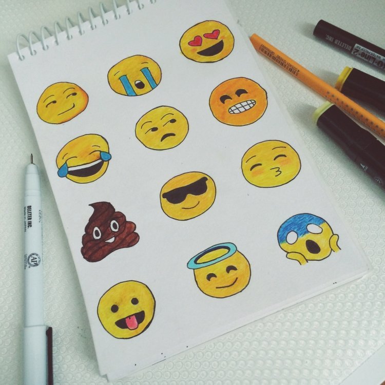 Рисунки смайлики для срисовки