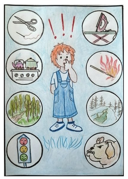 Рисунок по технике безопасности для детей