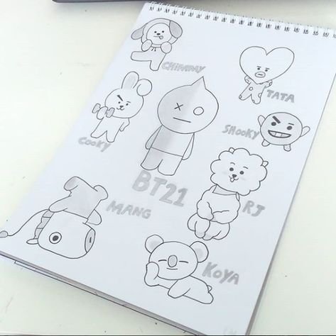 Игрушки БТС рисунки для срисовки