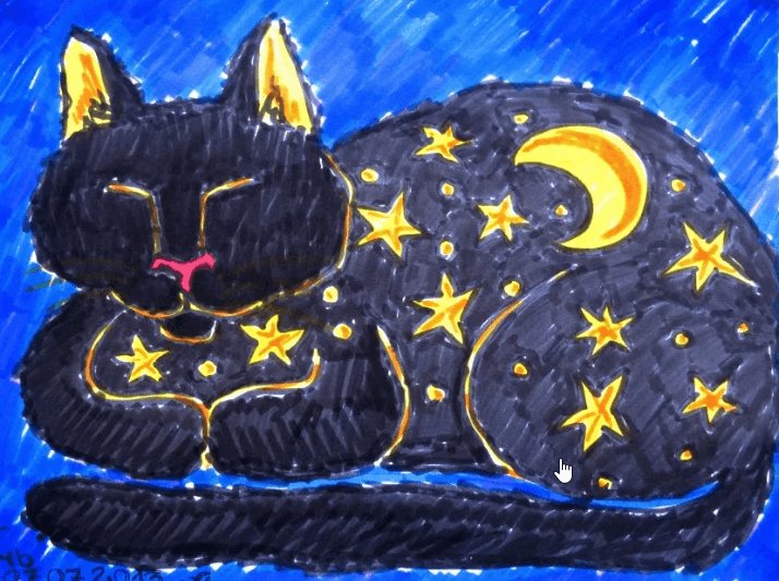 Детский рисунок кота