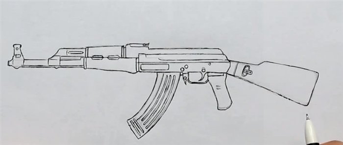 Автомат рисунок карандашом