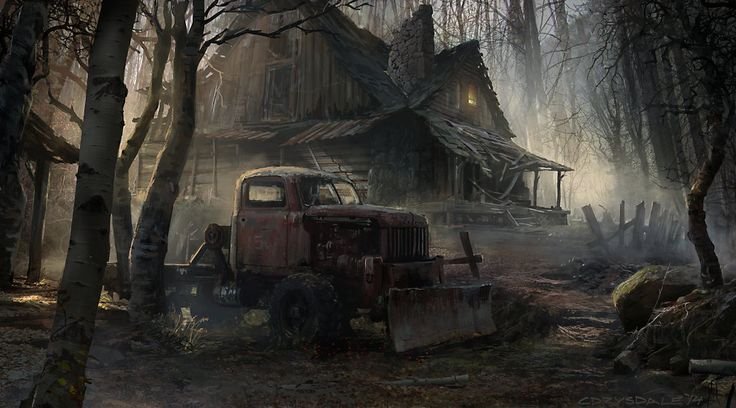 Заброшенная деревня сталкер арт