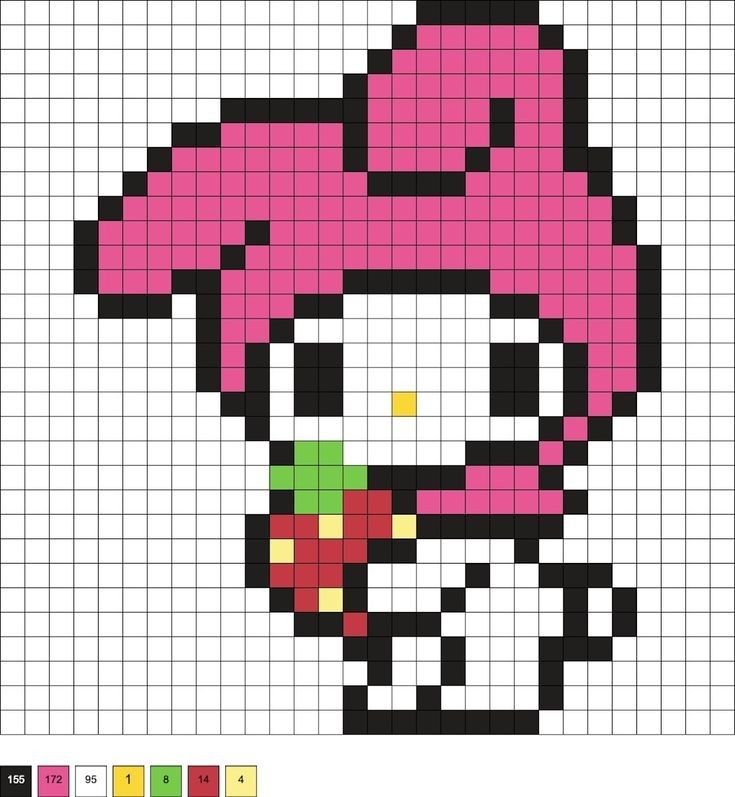 Рисунки по клеточкам hello Kitty