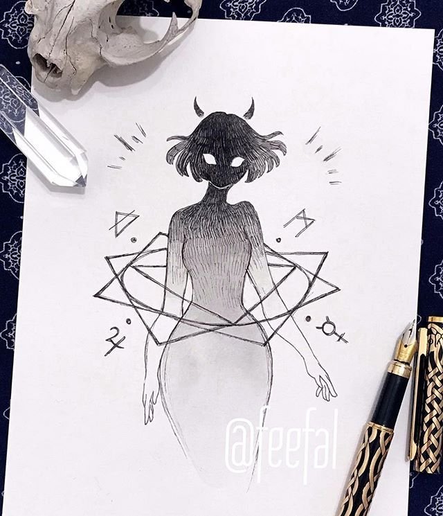 Рисунки черной ручкой