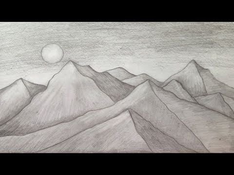 Пейзаж карандашом легкий