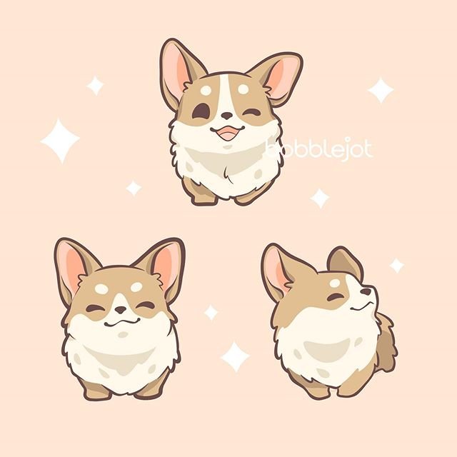 Корги мультяшные милые