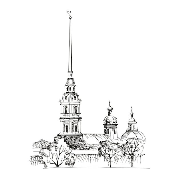 Санкт-Петербург Петропавловская крепость вектор