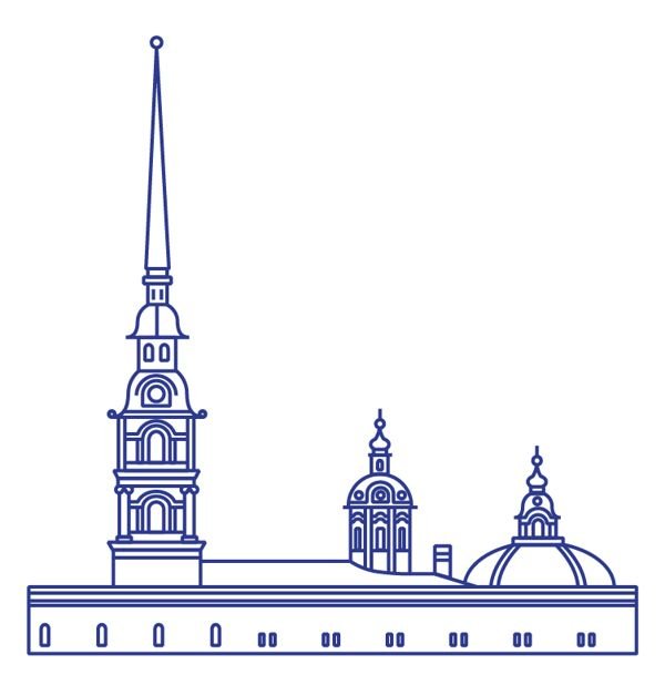 Петропавловская крепость силуэт вектор