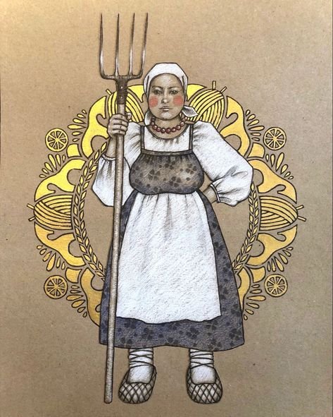 Колхозница рисунок