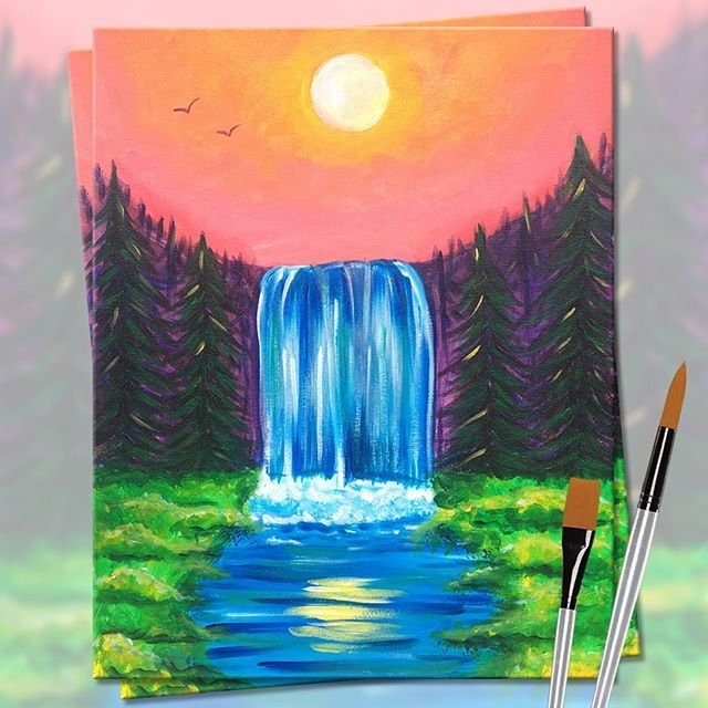 Рисование водопада для детей