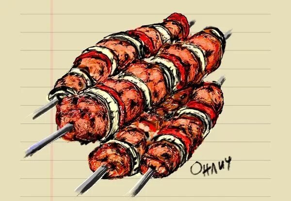 Шашлык рисунок