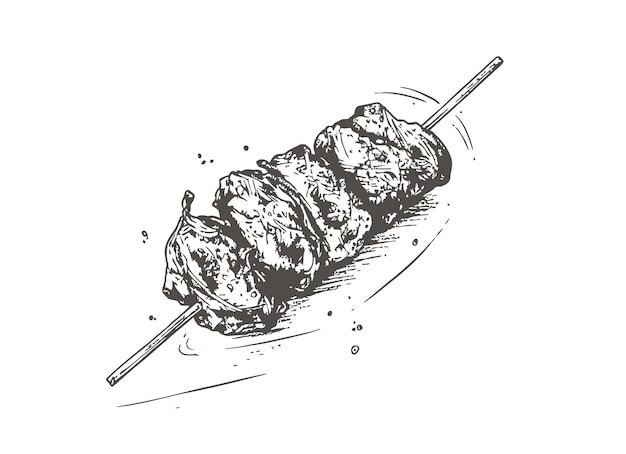 Рисунки для срисовки шашлык