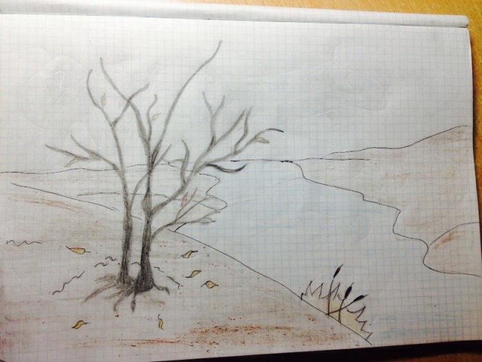 Пейзаж рисунок карандашом
