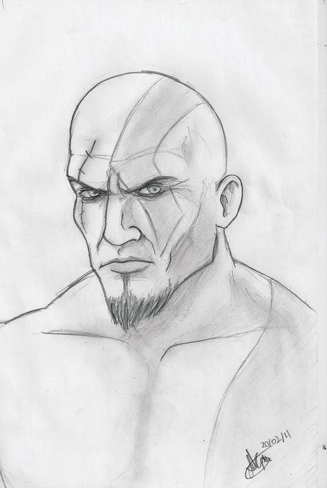 Кратос God of War рисунок