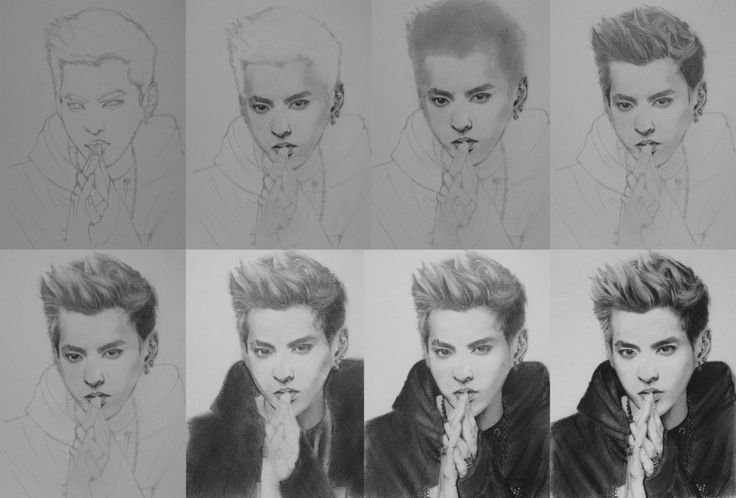 EXO рисунки карандашом