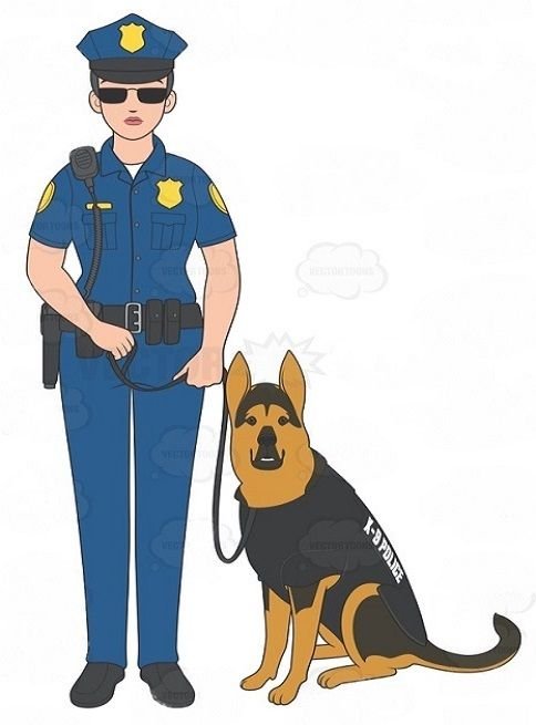 Полицейский с собакой рисунок