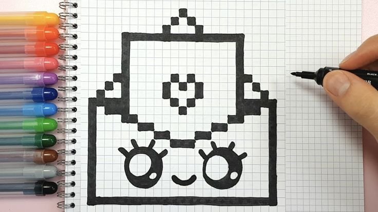 Рисунки в клеточку в тетради