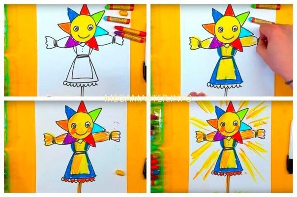Рисунок на тему Масленица несложный