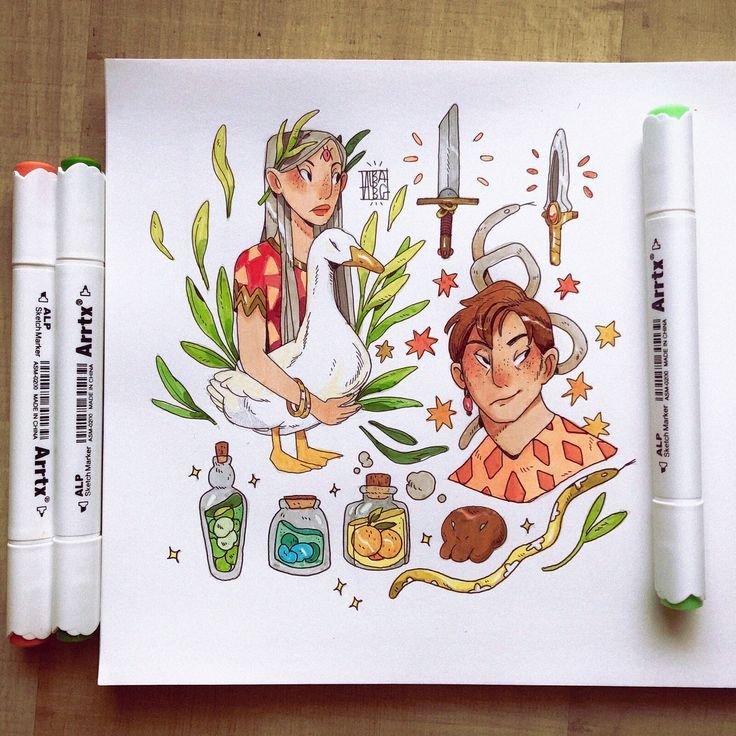 Идеи для рисунков маркерами