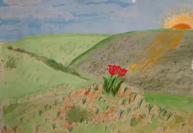 Степь рисунок