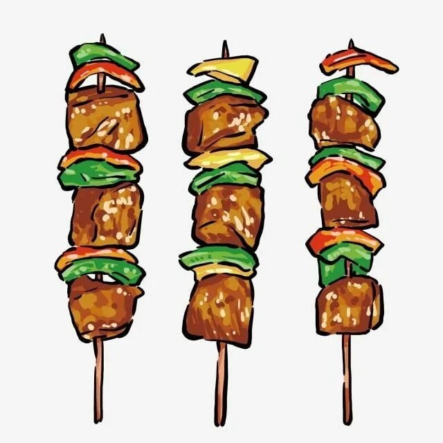 Шашлык нарисованный