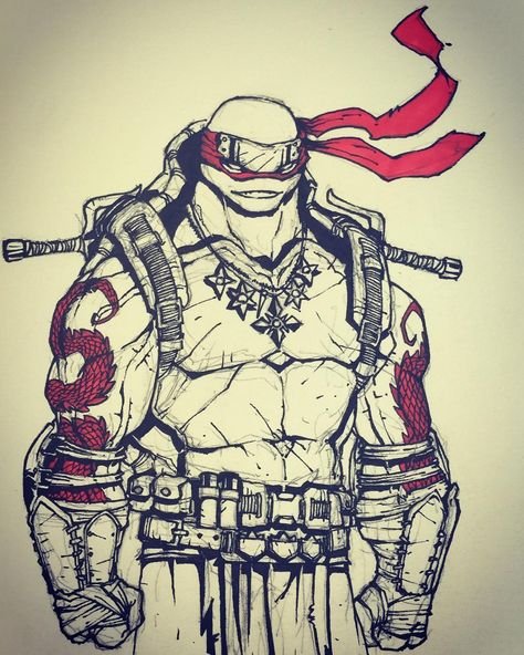 TMNT 2012 скетчи Рафаэль