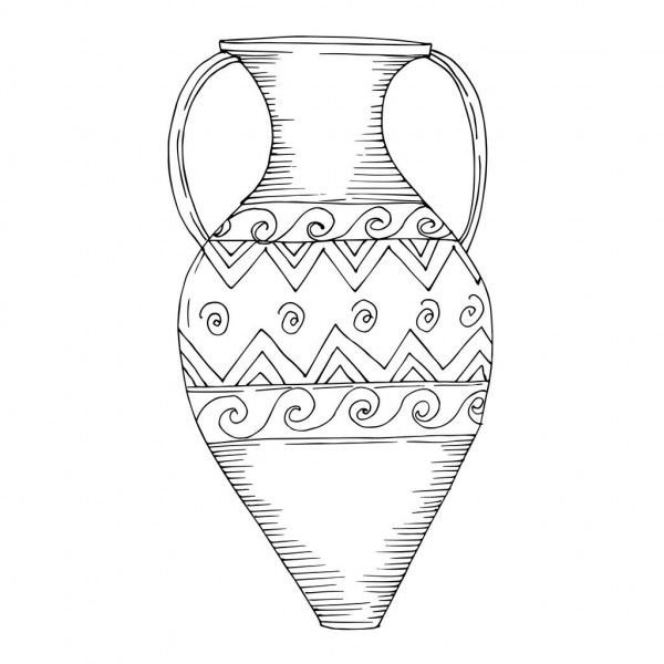 Рисунок Амфоры древней Греции карандашом