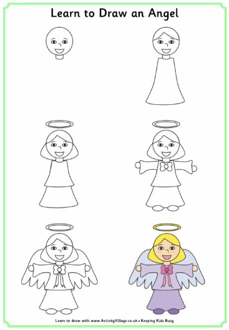 Ангел поэтапное рисование для детей