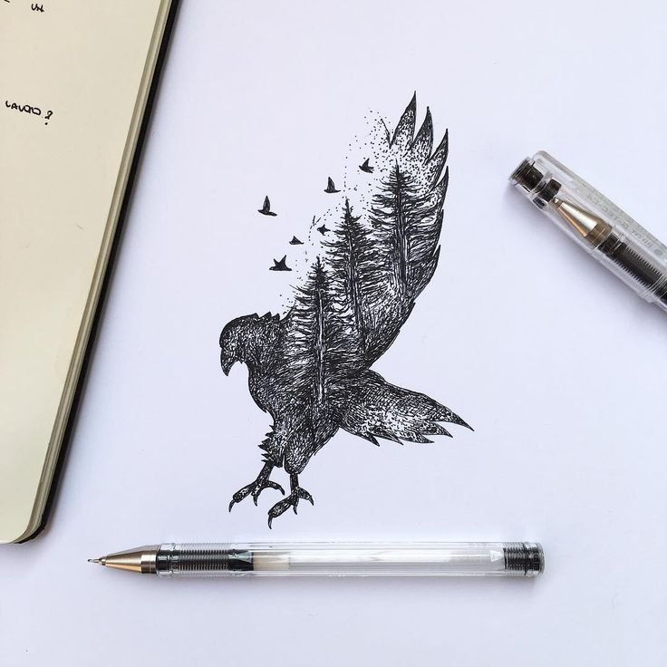 Рисунок гелиевой ручкой
