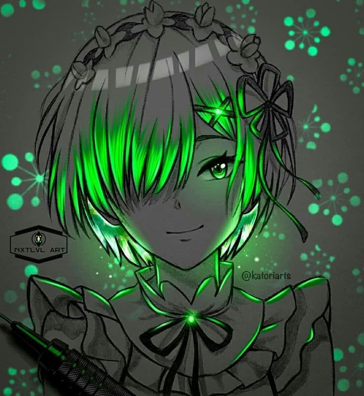 Anime Glow Art зелёный мальчики