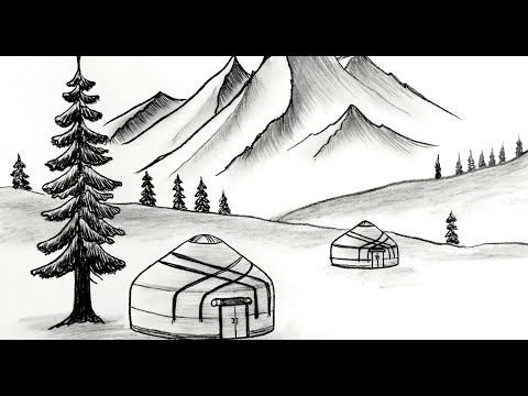Юрта нарисовать